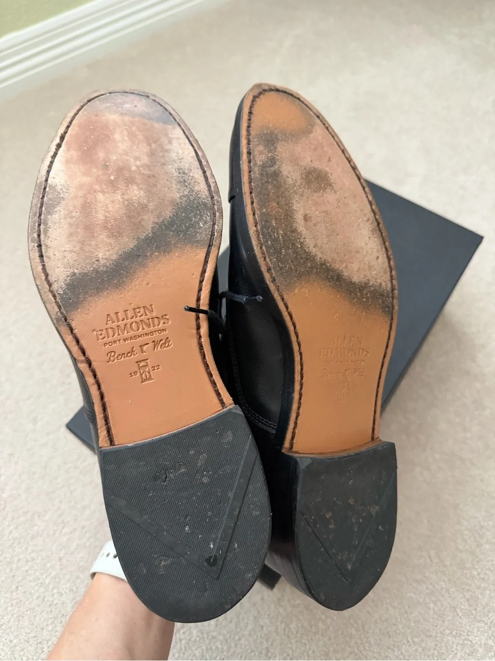 Allen Edmonds || Park Avenue Cap Toe Oxford Leather Shoes Black || Size 7.5 Box